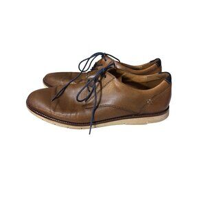 Josef Seibel Mens Perforated Leather Lace-Up Oxford Shoes Brown 10.5-11 Comforta